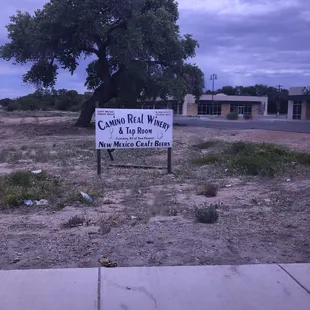 a sign in the foreground