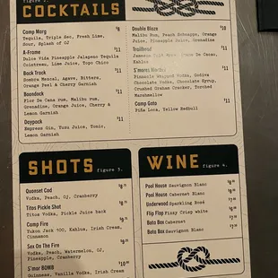 Other drinks menu