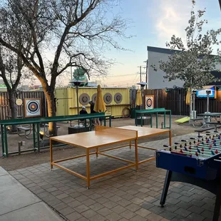 a game of foo - pong in the back yard