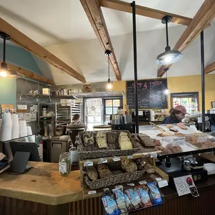 the interior of a cafe