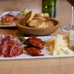 Cheese and charcuterie.  Yum.