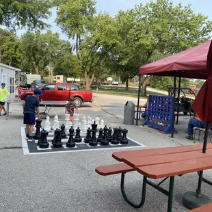Life size chess, ping pong, connect 4 and checkers for anyone to use