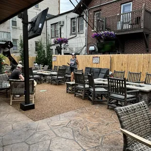 Back patio with fire pits.