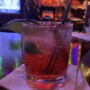 angry elf cocktail from the holiday drink menu