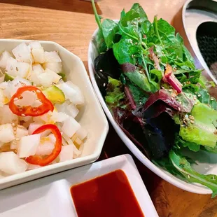 Pickles; Camp Salad; sauces