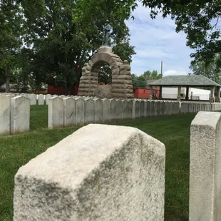 Granite arch topped w/ zinc soldier was built in 1902. #civilwar