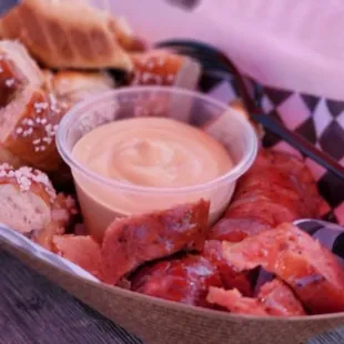 Sausage &amp; Pretzel Bites $10