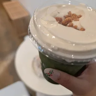 Honeycomb on top of my matcha