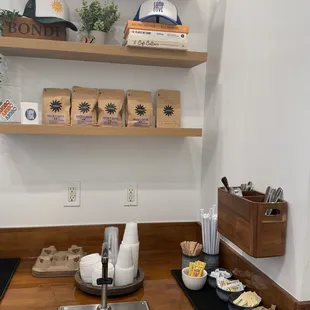 Water station and condiment area
