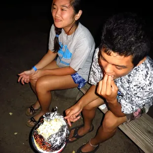 Remember Jiffy Pop?!  Camp stove popped corn.