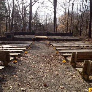 The outdoor Chapel, all set up for a wedding.