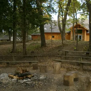 One of many fire pits that can be enjoyed around Camp Rivercrest.