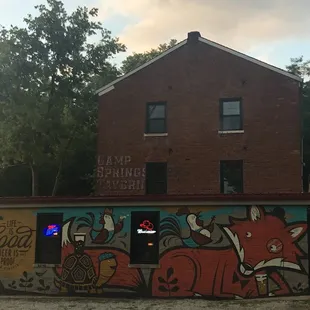 a mural on the side of a building