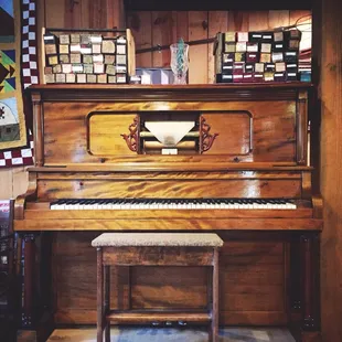 a piano and stool