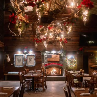 Camp Ti has multiple fireplaces for maximum coziness in the winter.