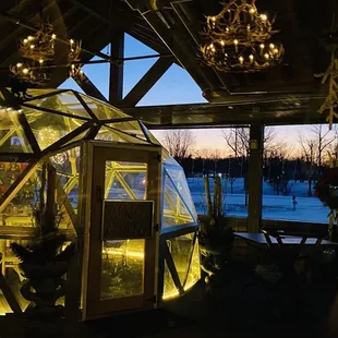 Outdoor igloo private dining