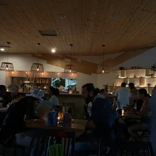 The inside of the restaurant.