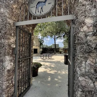 Entrance to patio area from arking