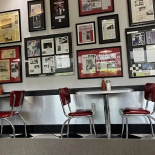 tables and chairs in a restaurant