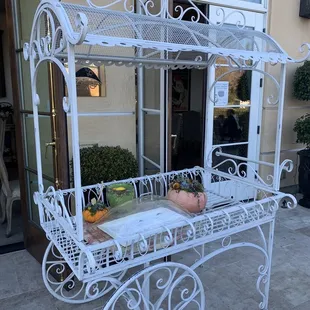 a table and chairs outside