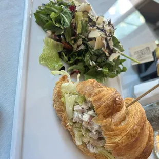 Chicken salad croissant and the salad was a great pairing.