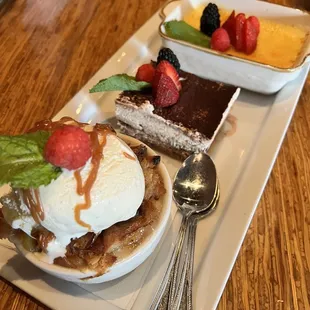 Dessert trio! Bread Pudding, tiramisu and crème brûlée!