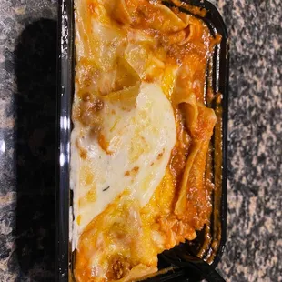 Lasagna Matta... I don&apos;t like showing delivery packaged food because the presentation doesn&apos;t do justice so showing for portion