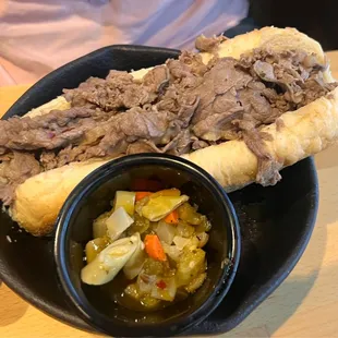 Lunch Special:  Italian Roast Beef with giardiniera on the side