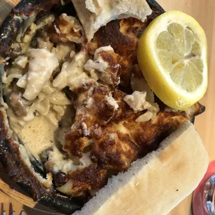 inside lemon chicken skillet