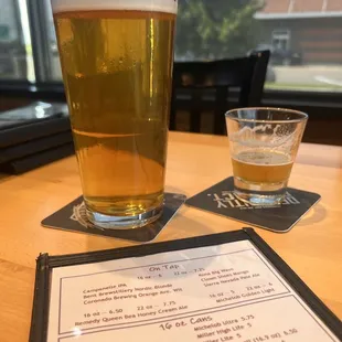 22 oz Clown Shoes Tap and a sample of Orange Ave Tap
