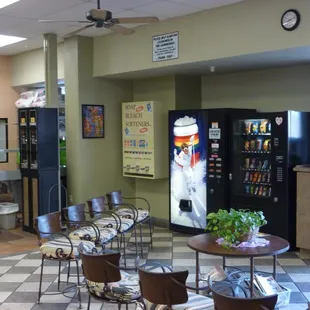 Comfortable, safe and clean.  We've also got change for your large bills, and, of course, quarters.