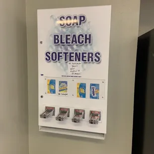 Detergent available for purchase on site