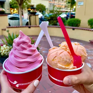 Strawberry Dole Whip and Mango Ice Cream