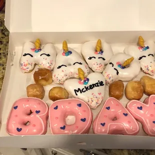 Unicorn birthday donuts