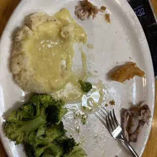 Chicken was amazing and Broccoli is to die for.
