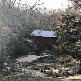 The covered bridge from parking area. Just beautiful!