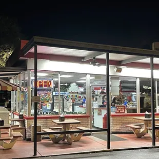outside