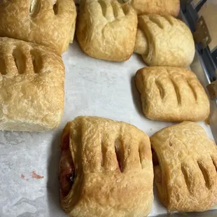 Cream cheese, strawberry, chocolate, blueberry