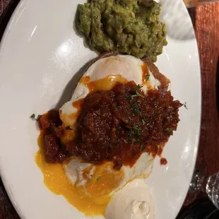 huevos rancheros (with an arepa instead of tortilla chips)