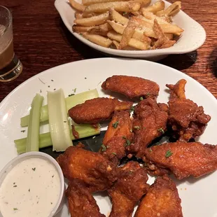 Chicken Wings and Truffle Fries