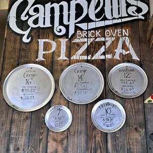 Pizza sizes and prices as of 12/16/24