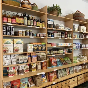 shelves of food and condiments