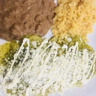 Chilaquiles Verdes no eggs
