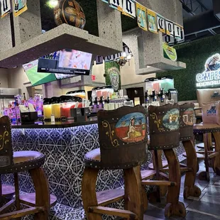 Colorful bar seating