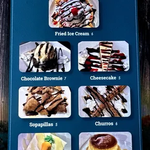 Dessert Menu
