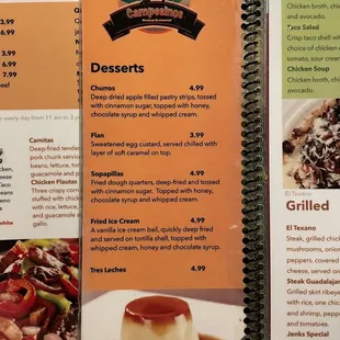 Dessert Menu