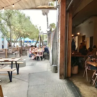 Back patio area (left), back dining area (right)