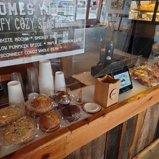 Some pre packaged pastries and some in the warm/cold shelves. Totally camp vibin