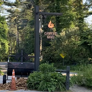 the sign for campfire grill