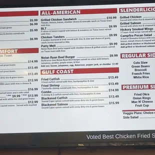 Menu board.